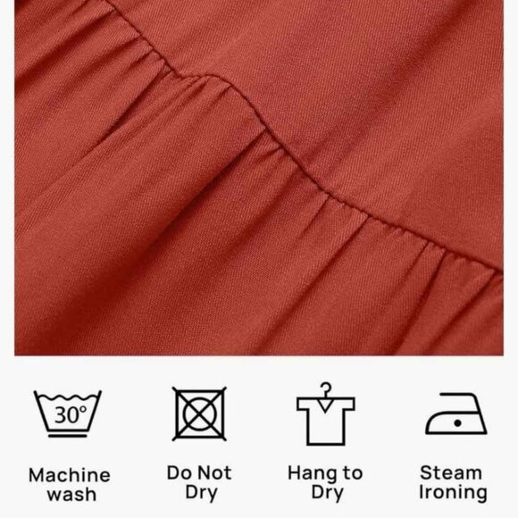 Women's Dress. Color: Rust/Orange. Size: XL. V-neck - Picture 2 of 6